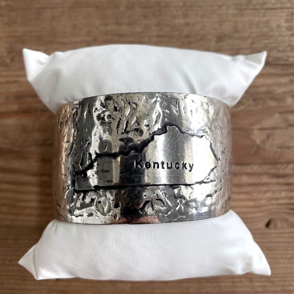 NWT Kentucky Silver Hammered Cuff Bracelet